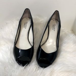 Franco Sarto Leather Low heel Peep Toe Size 10.